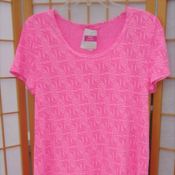FRESH PRODUCE Flamingo pink Tidepool Geo Sasha Asymmetrical Hem $62. nwt - Picture 2 of 7